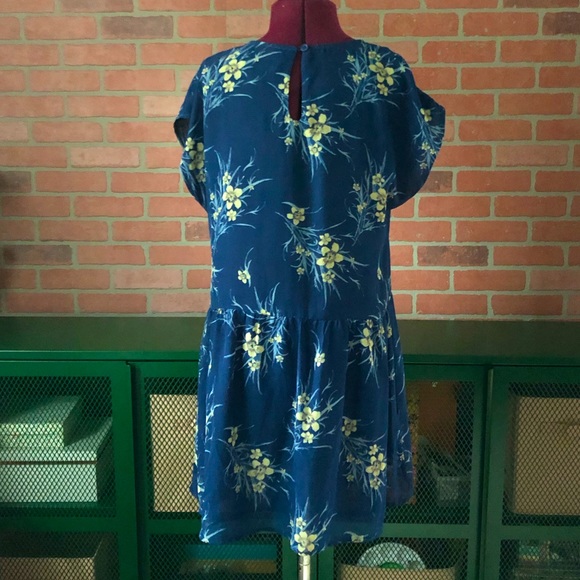 Band of Gypsies Blue Floral Flowy Dress - Picture 4 of 5